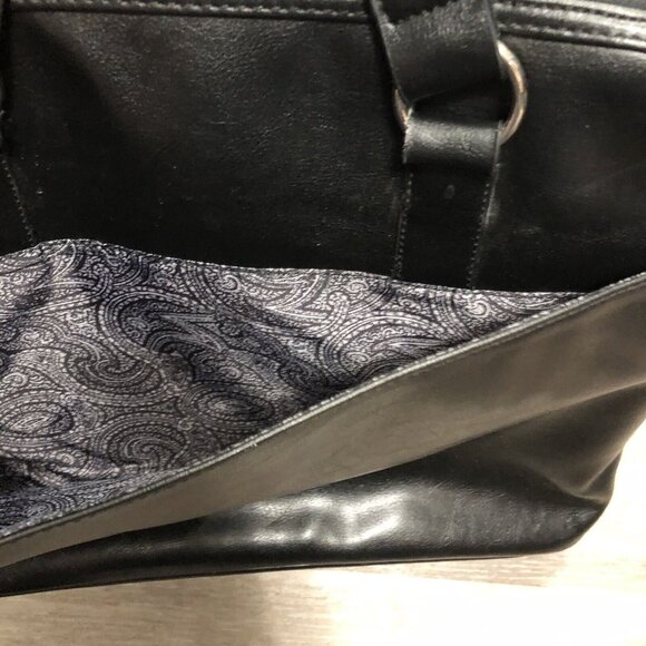 Wall Street Briefcase| Frank Clegg Leatherworks Franklin Covey Classic Leather Briefcase Handle Black Bag Paisley Interior‎